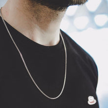Load image into Gallery viewer, Silverly Square Box Link and Ingot Chain Necklace for Men Stainless Steel Choker with 21-24 Inches (2.1mm-5mm Wide)