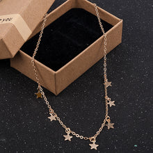Load image into Gallery viewer, Fashion Women Lady Elegant Star Pendant Beach Chocker Chain Necklace Simple Choker Party Dress Necklaces Jewelry gold necklace