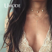 Load image into Gallery viewer, UMODE Simple Necklaces for Women Girls Chocker Layered Necklaces Moon Star Pendant Party Gifts Fashion Jewelry Vsco Things