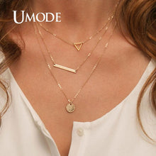 Load image into Gallery viewer, UMODE Simple Necklaces for Women Girls Chocker Layered Necklaces Moon Star Pendant Party Gifts Fashion Jewelry Vsco Things