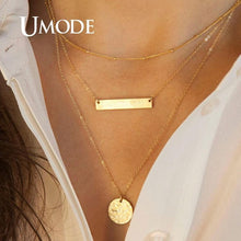 Load image into Gallery viewer, UMODE Simple Necklaces for Women Girls Chocker Layered Necklaces Moon Star Pendant Party Gifts Fashion Jewelry Vsco Things