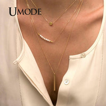 Load image into Gallery viewer, UMODE Simple Necklaces for Women Girls Chocker Layered Necklaces Moon Star Pendant Party Gifts Fashion Jewelry Vsco Things