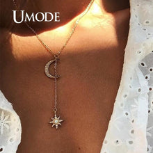 Load image into Gallery viewer, UMODE Simple Necklaces for Women Girls Chocker Layered Necklaces Moon Star Pendant Party Gifts Fashion Jewelry Vsco Things