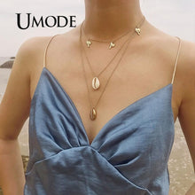 Load image into Gallery viewer, UMODE Simple Necklaces for Women Girls Chocker Layered Necklaces Moon Star Pendant Party Gifts Fashion Jewelry Vsco Things