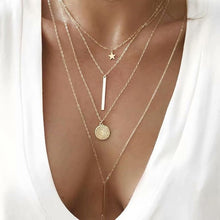 Load image into Gallery viewer, Fashion Gold Color Globe Earth World Map Pendant Necklace Simple Layered Necklace Wanderlust Travel Necklaces Jewelry