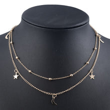 Load image into Gallery viewer, Fashion Women Lady Elegant Star Pendant Beach Chocker Chain Necklace Simple Choker Party Dress Necklaces Jewelry gold necklace