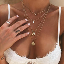 Load image into Gallery viewer, Fashion Gold Color Globe Earth World Map Pendant Necklace Simple Layered Necklace Wanderlust Travel Necklaces Jewelry