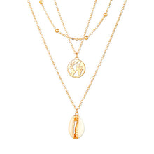Load image into Gallery viewer, Fashion Gold Color Globe Earth World Map Pendant Necklace Simple Layered Necklace Wanderlust Travel Necklaces Jewelry