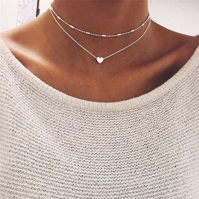 Simple Silver Plated Love Short Necklace For Women Choker Clavicle Bijoux Collars Jewelry Exo Collar 2019 Gift One Direction